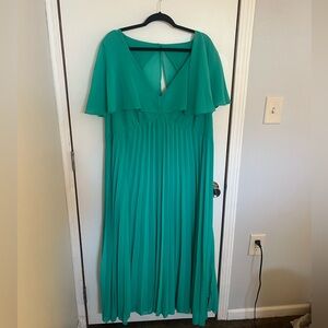 ASOS Teal Pleated Dress with back cut out